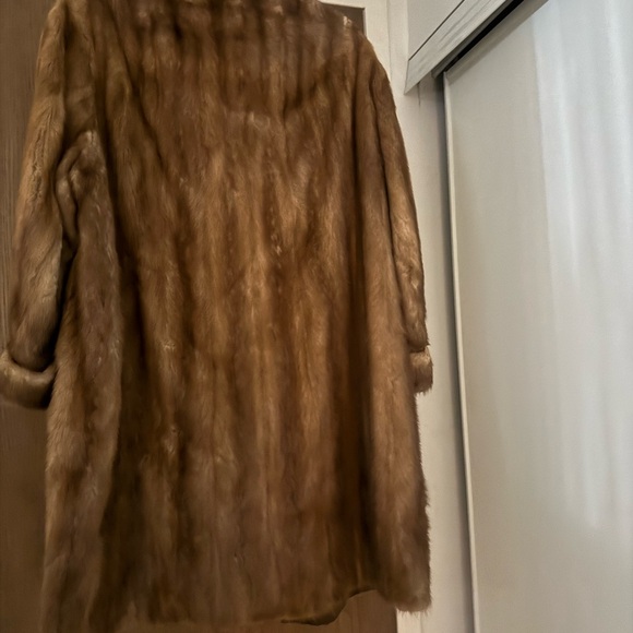 Custom made Mink Fur coat ladies Size 12-14 Jacket with Plush Fur Collar - Picture 6 of 16